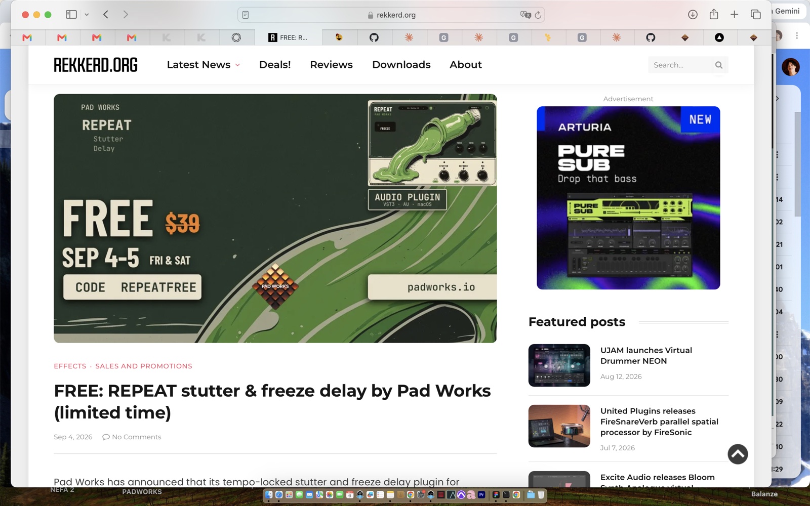 Rekkerd: FREE: REPEAT stutter & freeze delay by Pad Works (limited time), Sep 4, 2026.